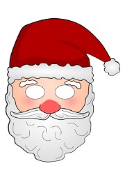 çocuklar için hazır kağıttan Noel-Baba maskesi şablonu